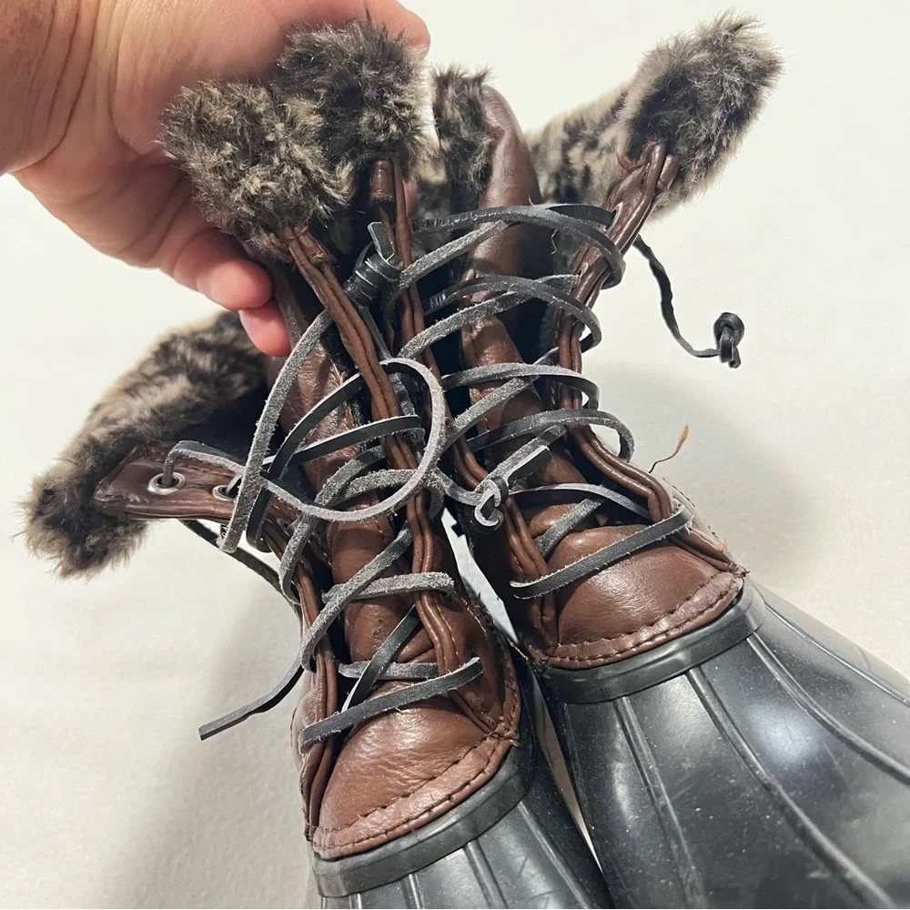 Sperry Topsider saltwater boots youth 2 girls leather brown